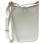 Saint Laurent Paris le Cassandra Leather Shoulder Bag Ivory — view 2