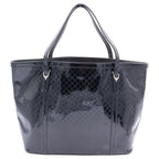 Gucci Micro Guccissima Tote Bag Black Enamel Gold — view 2