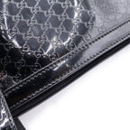 Gucci Micro Guccissima Tote Bag Black Enamel Gold — view 6