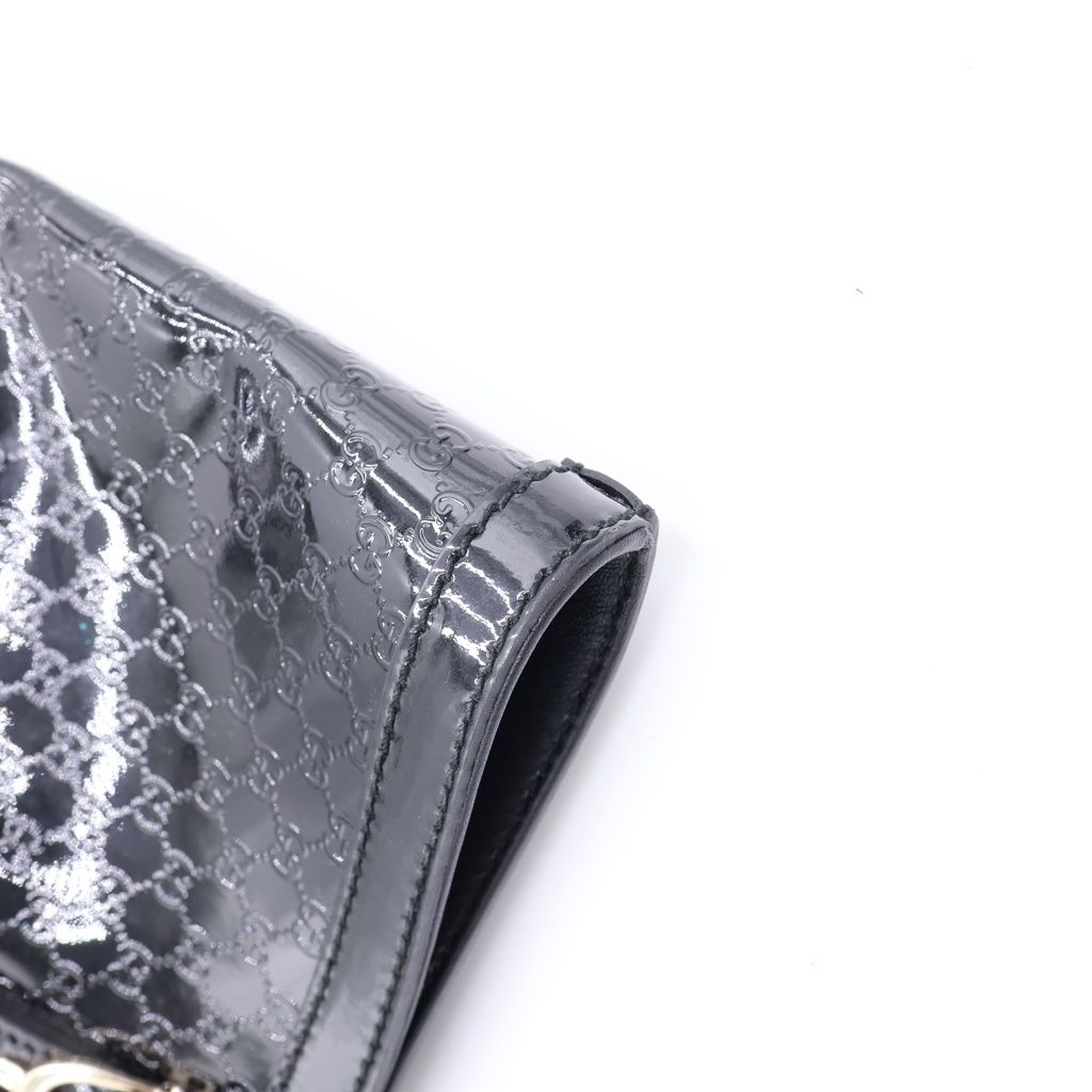 Gucci Micro Guccissima Tote Bag Black Enamel Gold — view 7