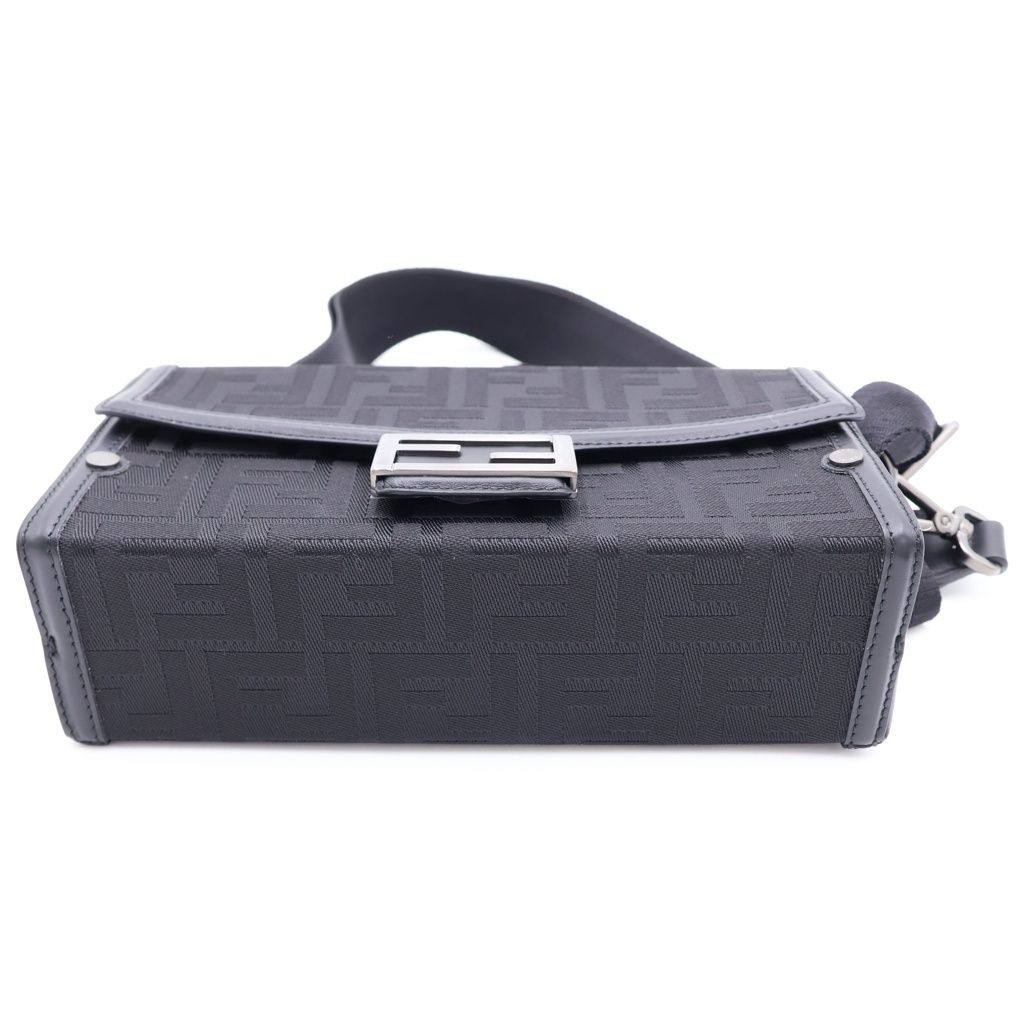 Fendi Zucchini Soft Trunk Bucket Shoulder Bag Canvas Leather Black — view 4