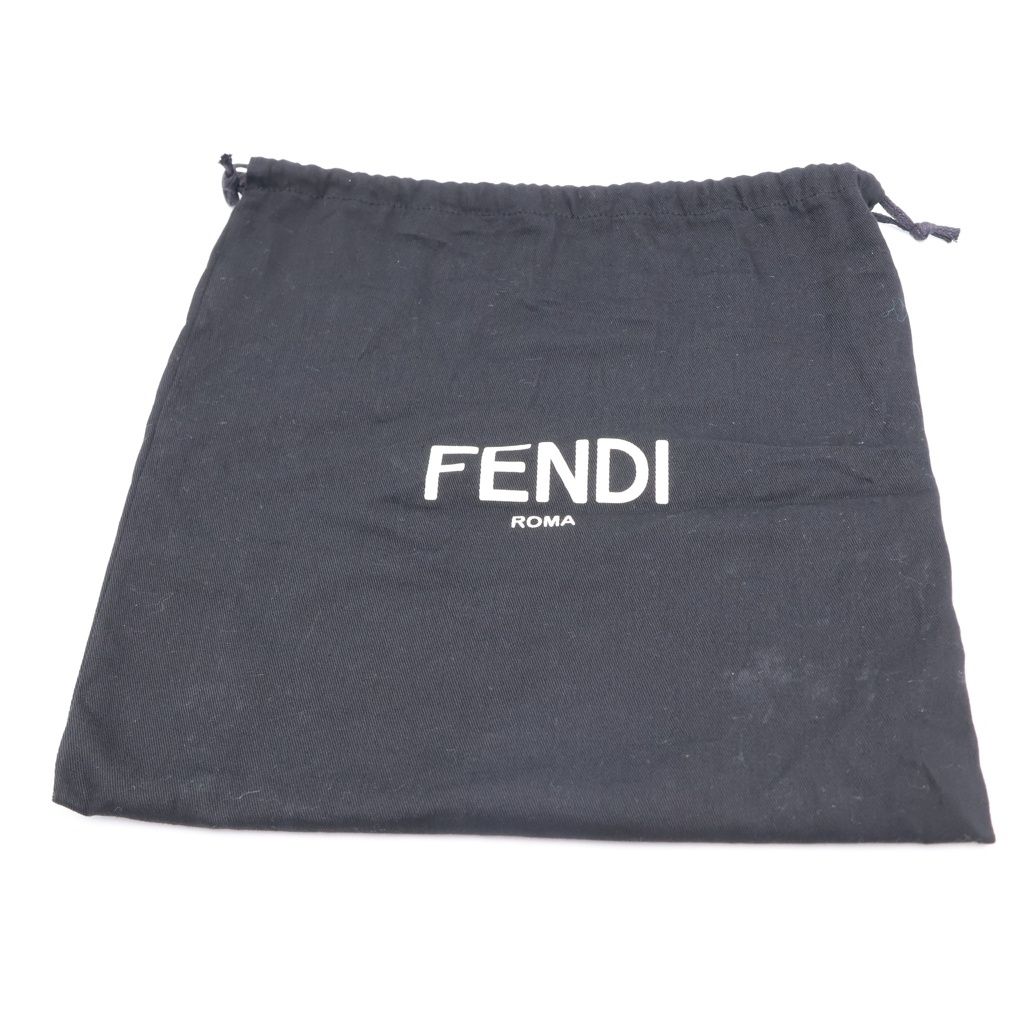 Fendi Zucchini Soft Trunk Bucket Shoulder Bag Canvas Leather Black — view 8