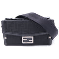 Fendi Zucchini Soft Trunk Bucket Shoulder Bag Canvas Leather Black