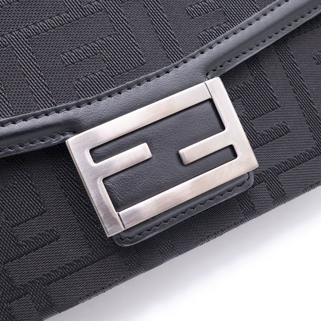 Fendi Zucchini Soft Trunk Bucket Shoulder Bag Canvas Leather Black — view 6