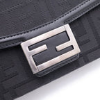 Fendi Zucchini Soft Trunk Bucket Shoulder Bag Canvas Leather Black — view 6