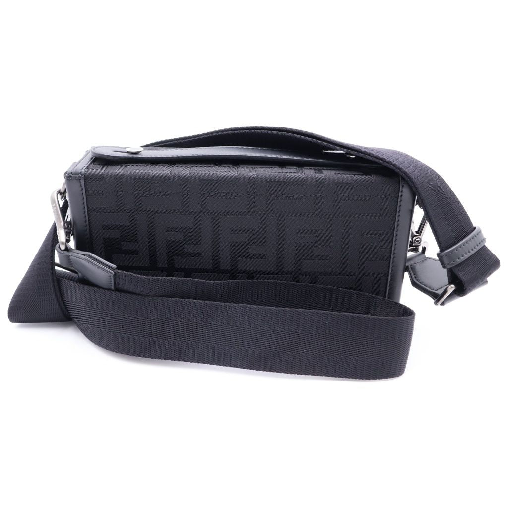 Fendi Zucchini Soft Trunk Bucket Shoulder Bag Canvas Leather Black — view 2