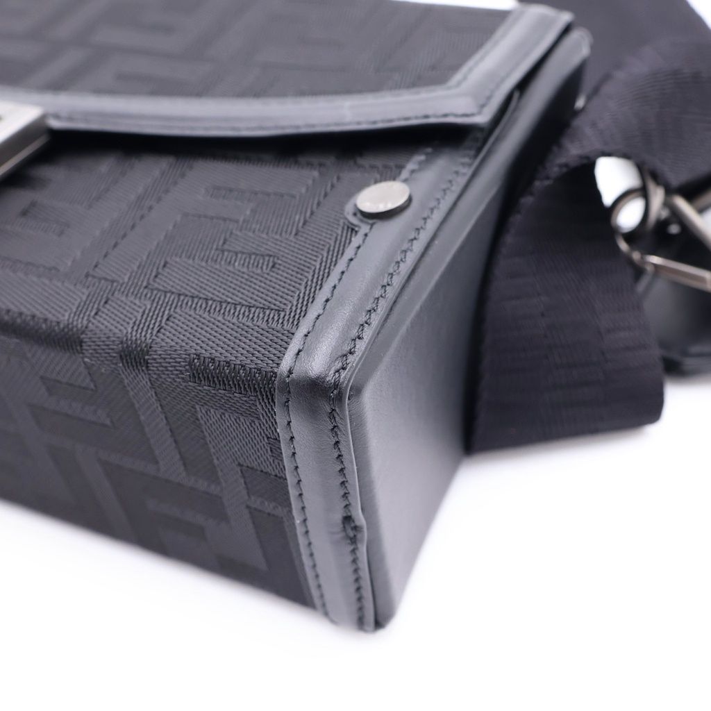 Fendi Zucchini Soft Trunk Bucket Shoulder Bag Canvas Leather Black — view 5