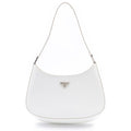 Prada Cles Oh Shoulder Bag White Leather 499 Silver