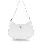 Prada Cles Oh Shoulder Bag White Leather 499 Silver