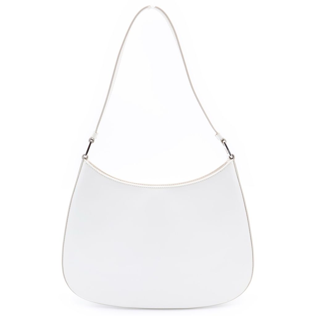 Prada Cles Oh Shoulder Bag White Leather 499 Silver — view 2