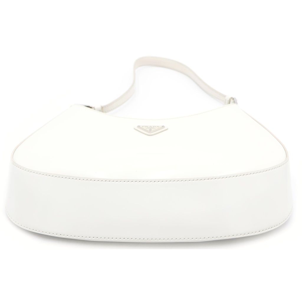 Prada Cles Oh Shoulder Bag White Leather 499 Silver — view 4