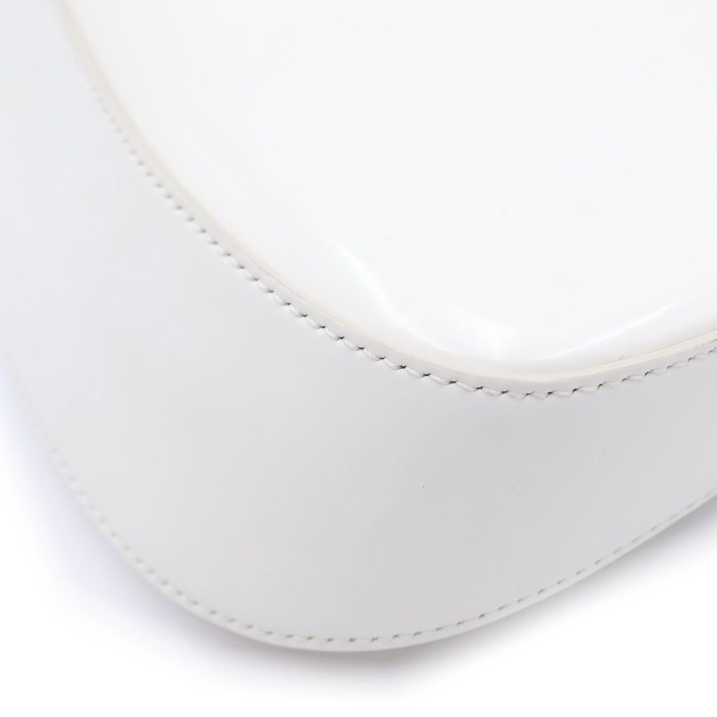 Prada Cles Oh Shoulder Bag White Leather 499 Silver — view 5