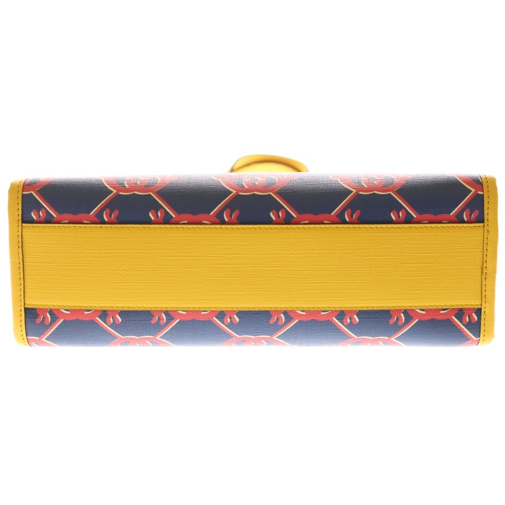 Gucci Children's Tote Bag Red Navy Yellow Leather Silver — view 4