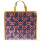 Gucci Children's Tote Bag Red Navy Yellow Leather Silver — view 2