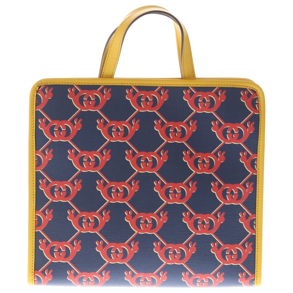 Gucci Children's Tote Bag Red Navy Yellow Leather Silver