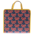 Gucci Children's Tote Bag Red Navy Yellow Leather Silver
