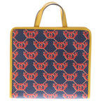 Gucci Children's Tote Bag Red Navy Yellow Leather Silver