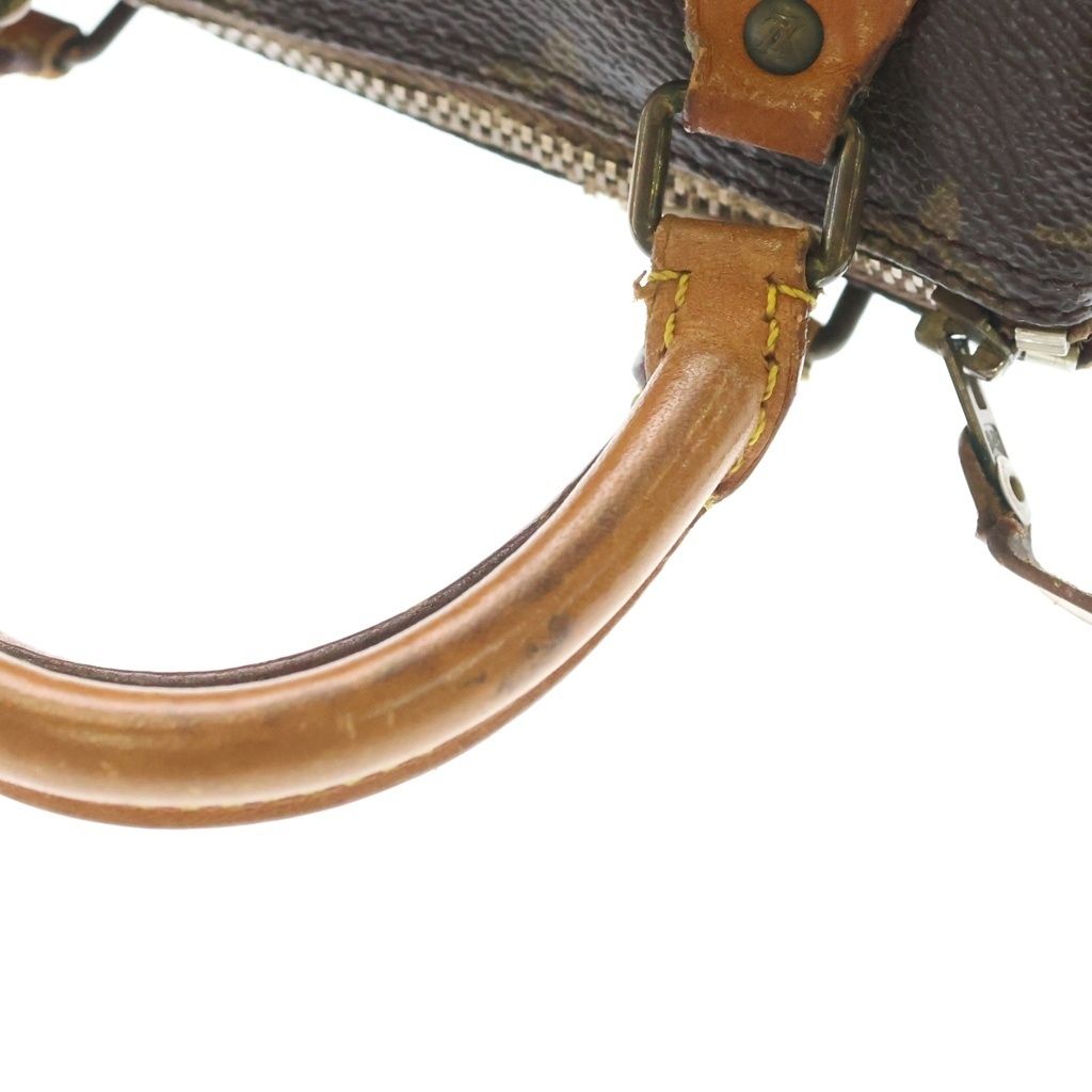 Louis Vuitton Monogram Mini Speedy 2-Way Shoulder Bag Mini Brown Leather Gold — view 8