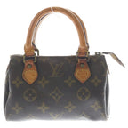 Louis Vuitton Monogram Mini Speedy 2-Way Shoulder Bag Mini Brown Leather Gold