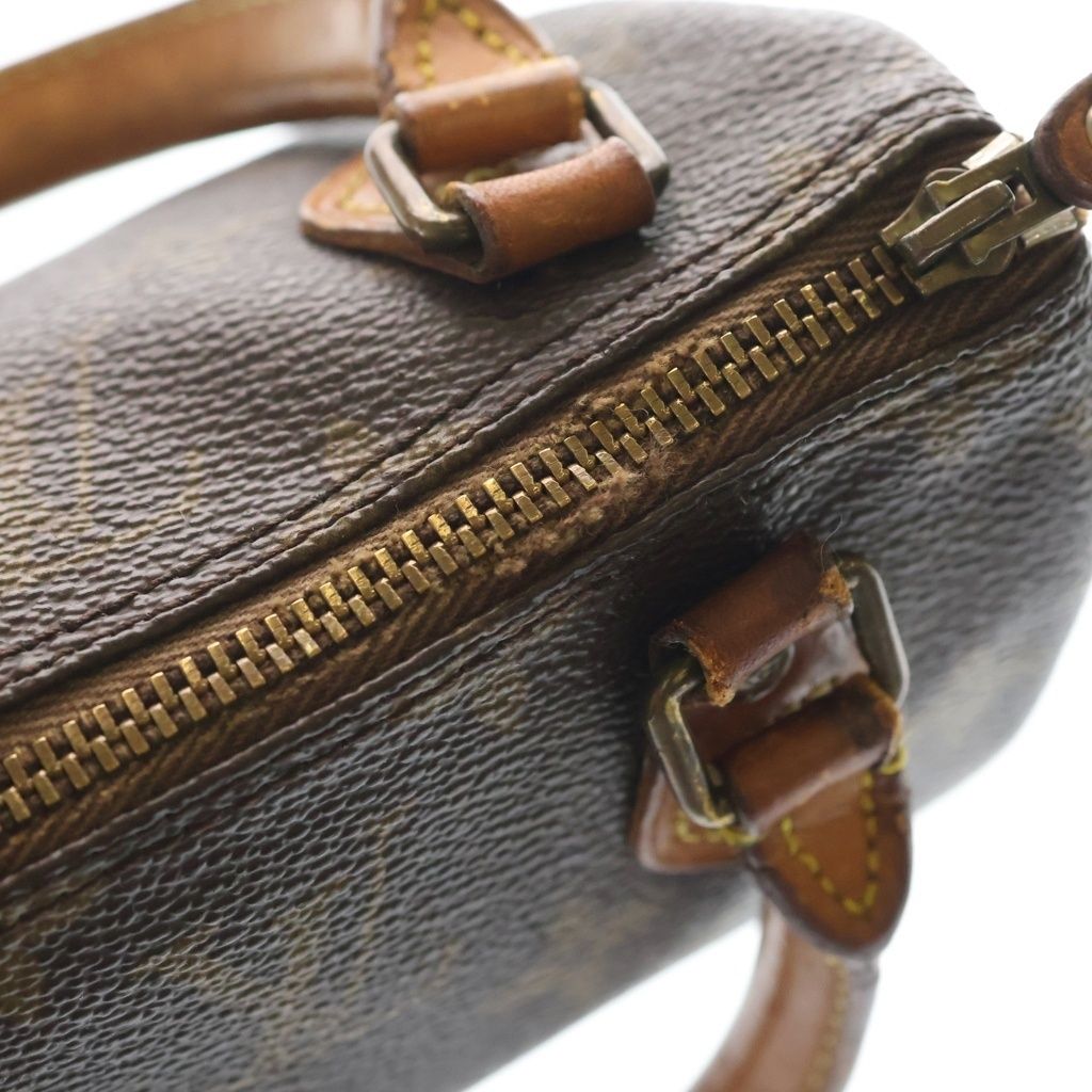 Louis Vuitton Monogram Mini Speedy 2-Way Shoulder Bag Mini Brown Leather Gold — view 6