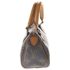 Louis Vuitton Monogram Mini Speedy 2-Way Shoulder Bag Mini Brown Leather Gold — view 3