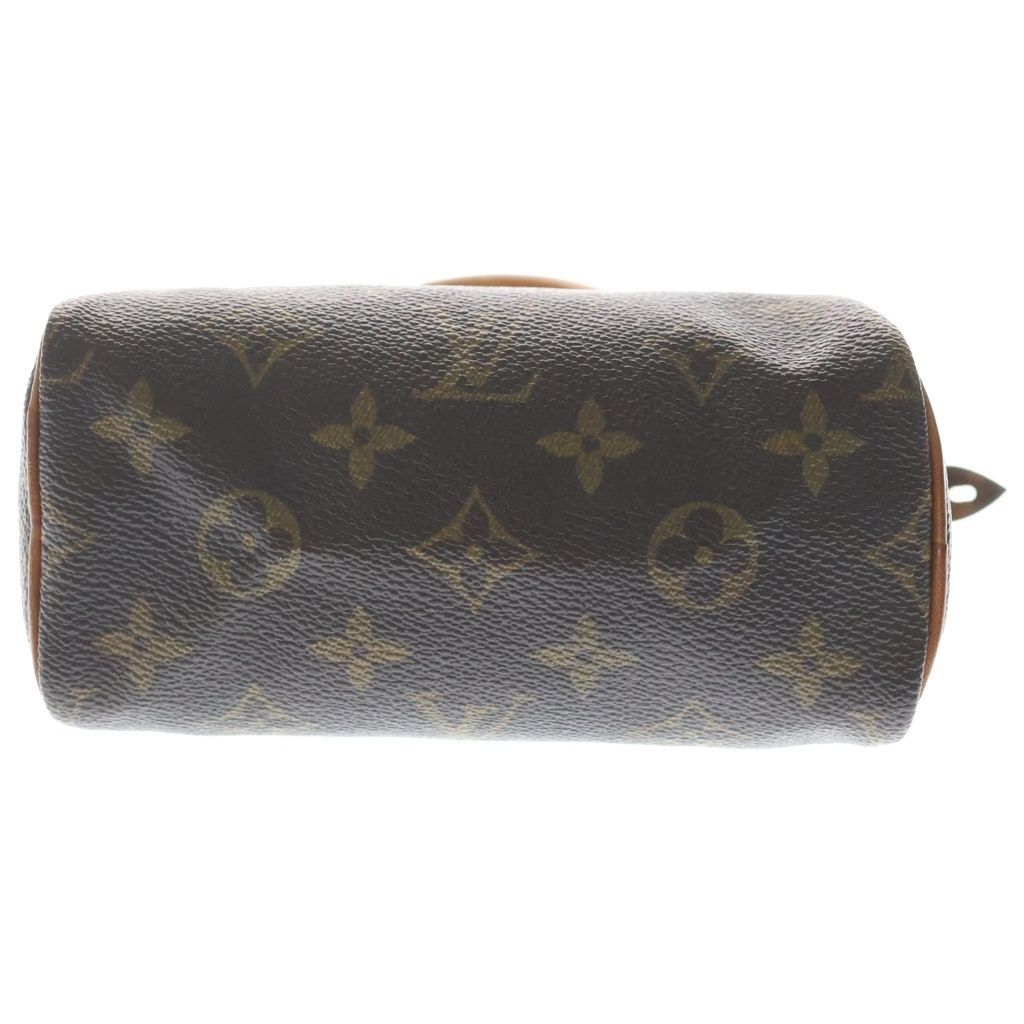 Louis Vuitton Monogram Mini Speedy 2-Way Shoulder Bag Mini Brown Leather Gold — view 4