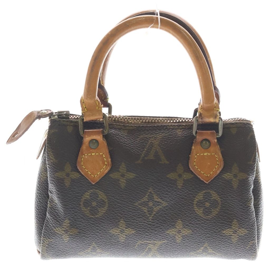 Louis Vuitton Monogram Mini Speedy 2-Way Shoulder Bag Mini Brown Leather Gold — view 2