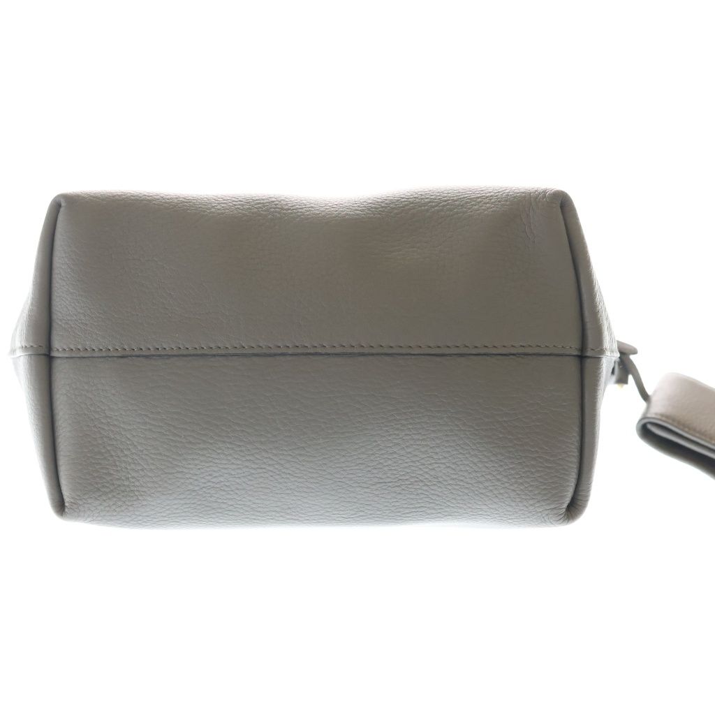Prada Vitello Daino 2-Way Shoulder Bag Gray Leather Gold — view 4