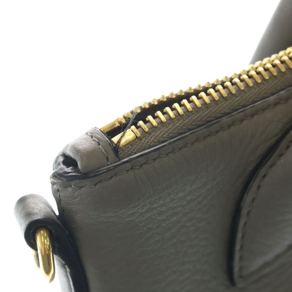 Prada Vitello Daino 2-Way Shoulder Bag Gray Leather Gold — view 7