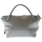 Prada Vitello Daino 2-Way Shoulder Bag Gray Leather Gold — view 2