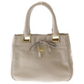 Prada Ribbon 2-Way Shoulder Bag Gray Ju Leather Gold