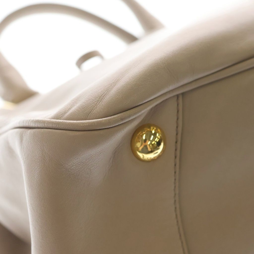 Prada Ribbon 2-Way Shoulder Bag Gray Ju Leather Gold — view 5