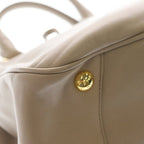 Prada Ribbon 2-Way Shoulder Bag Gray Ju Leather Gold — view 5