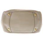 Prada Ribbon 2-Way Shoulder Bag Gray Ju Leather Gold — view 4