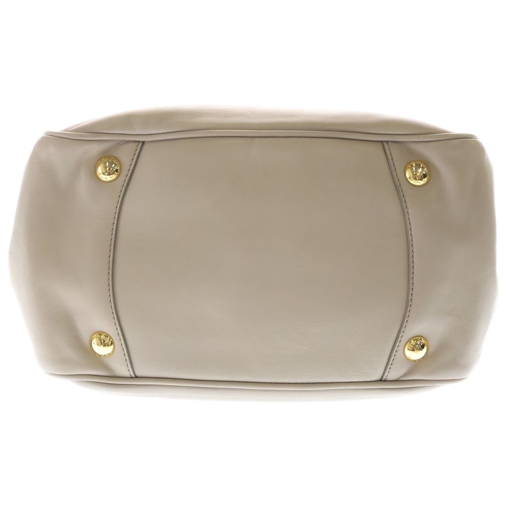 Prada Ribbon 2-Way Shoulder Bag Gray Ju Leather Gold — view 4