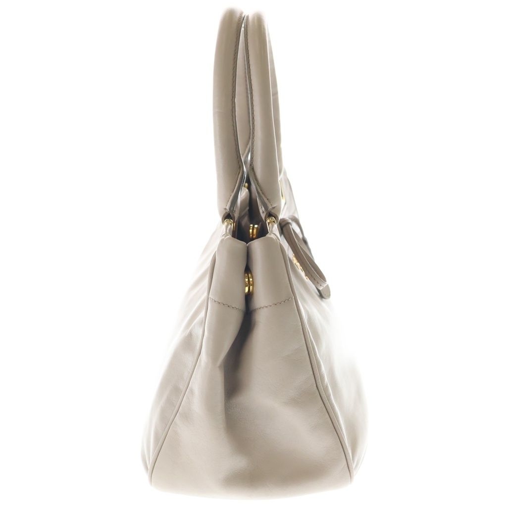 Prada Ribbon 2-Way Shoulder Bag Gray Ju Leather Gold — view 3