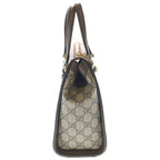 Gucci GG Supreme 2-Way Shoulder Bag Small Tote Beige Brown Leather Gold — view 3