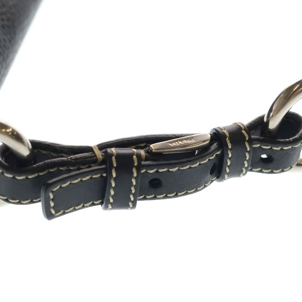 Prada Leather Shoulder Bag Black — view 6