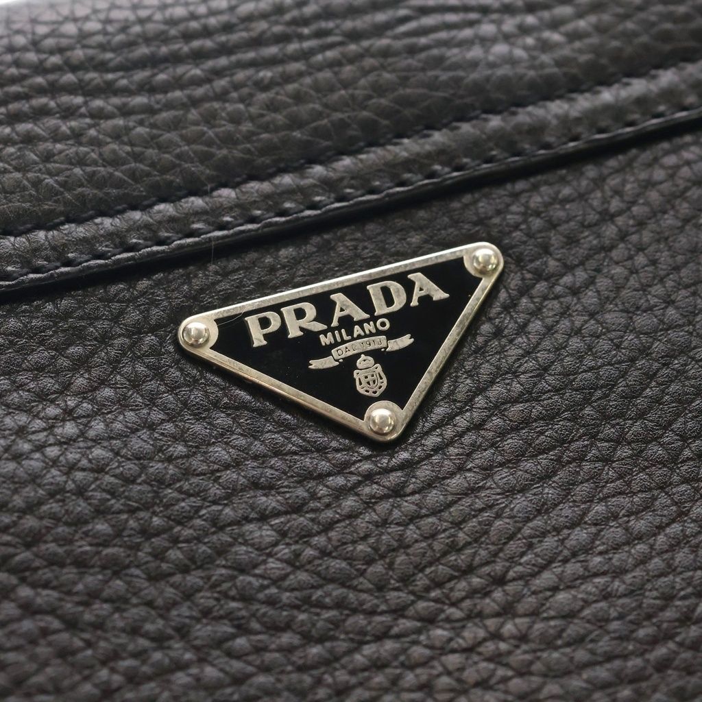 Prada Leather Shoulder Bag Black — view 7