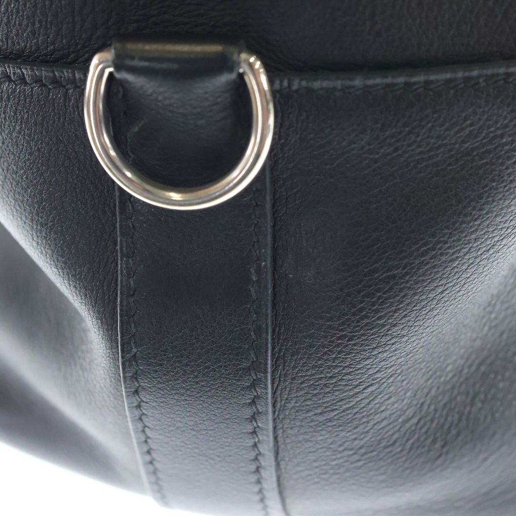 Hermes Toolbox 20 2-Way Shoulder Bag Black Swift Leather Silver — view 8