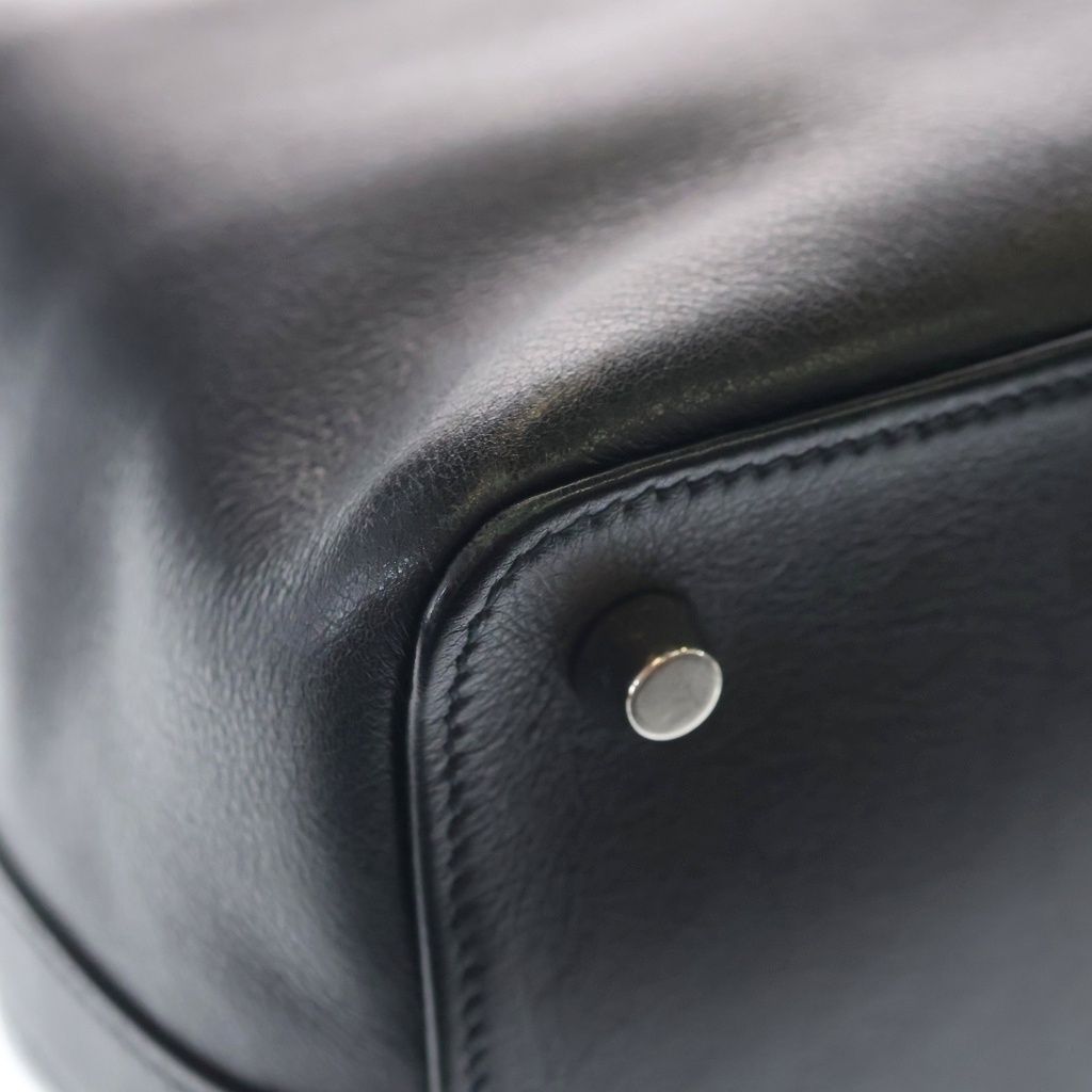 Hermes Toolbox 20 2-Way Shoulder Bag Black Swift Leather Silver — view 5