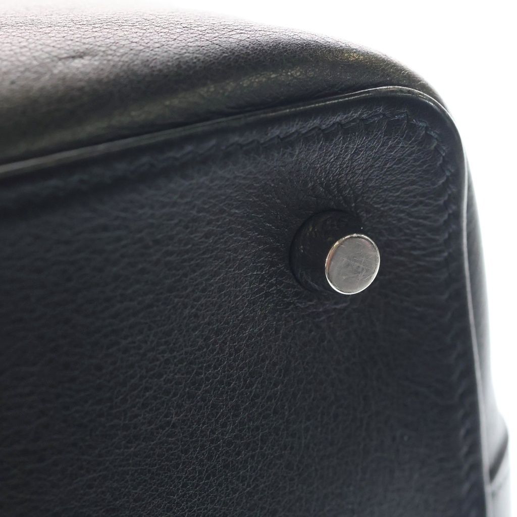 Hermes Toolbox 20 2-Way Shoulder Bag Black Swift Leather Silver — view 6