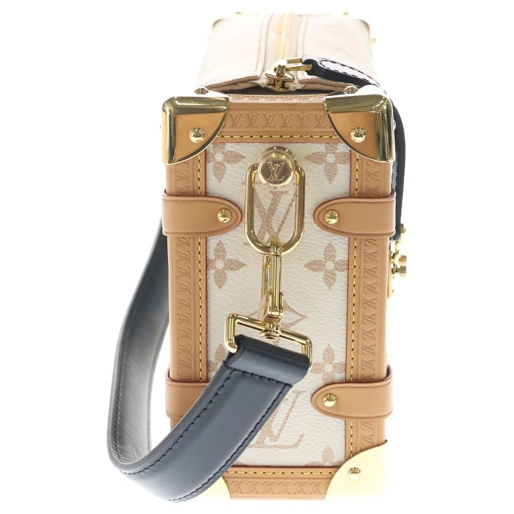 Louis Vuitton Monogram Dunne Side Trunk MM Leather 2-Way Shoulder Bag White — view 3