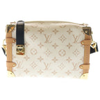 Louis Vuitton Monogram Dunne Side Trunk MM Leather 2-Way Shoulder Bag White
