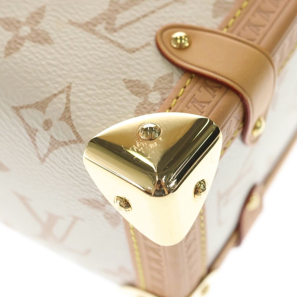 Louis Vuitton Monogram Dunne Side Trunk MM Leather 2-Way Shoulder Bag White — view 5