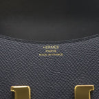 Hermes Constance Slim Epsom Gold Pouch Wallet Compact Navy — view 5