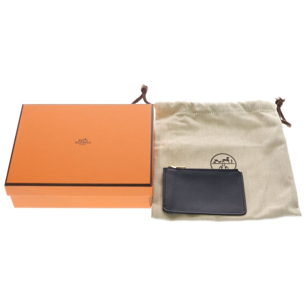 Hermes Constance Slim Epsom Gold Pouch Wallet Compact Navy — view 6