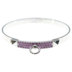 Hermes Collier de Chien Pink Sapphire Ble 18k White Gold White Bracelet