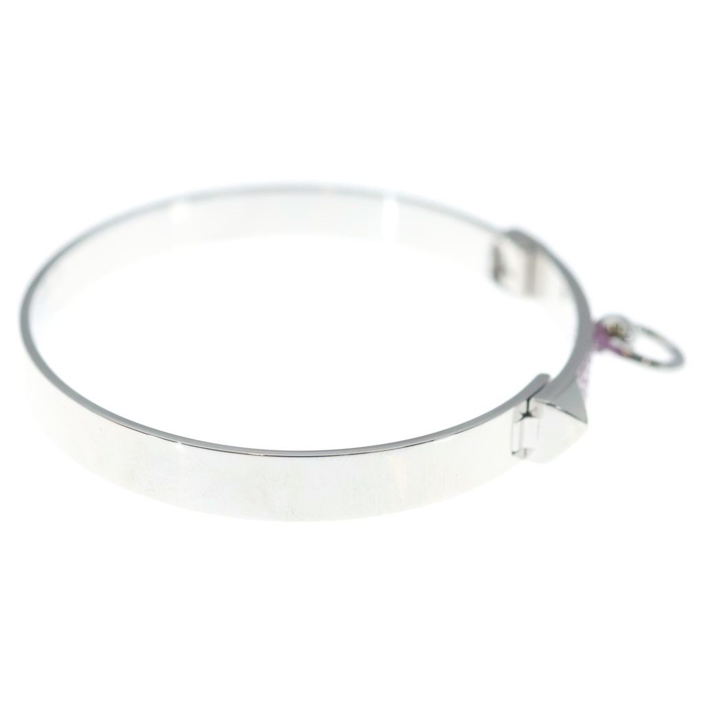 Hermes Collier de Chien Pink Sapphire Ble 18k White Gold White Bracelet — view 3