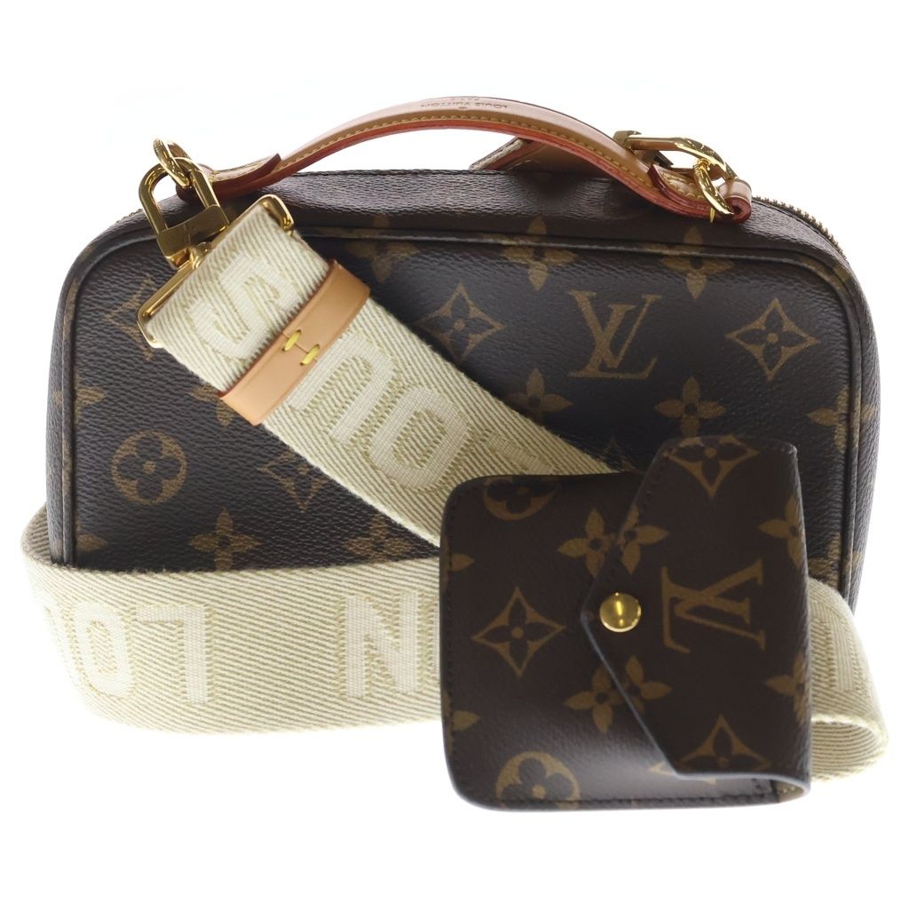 Louis Vuitton Monogram Utility Shoulder Bag Brown Leather Gold — view 2